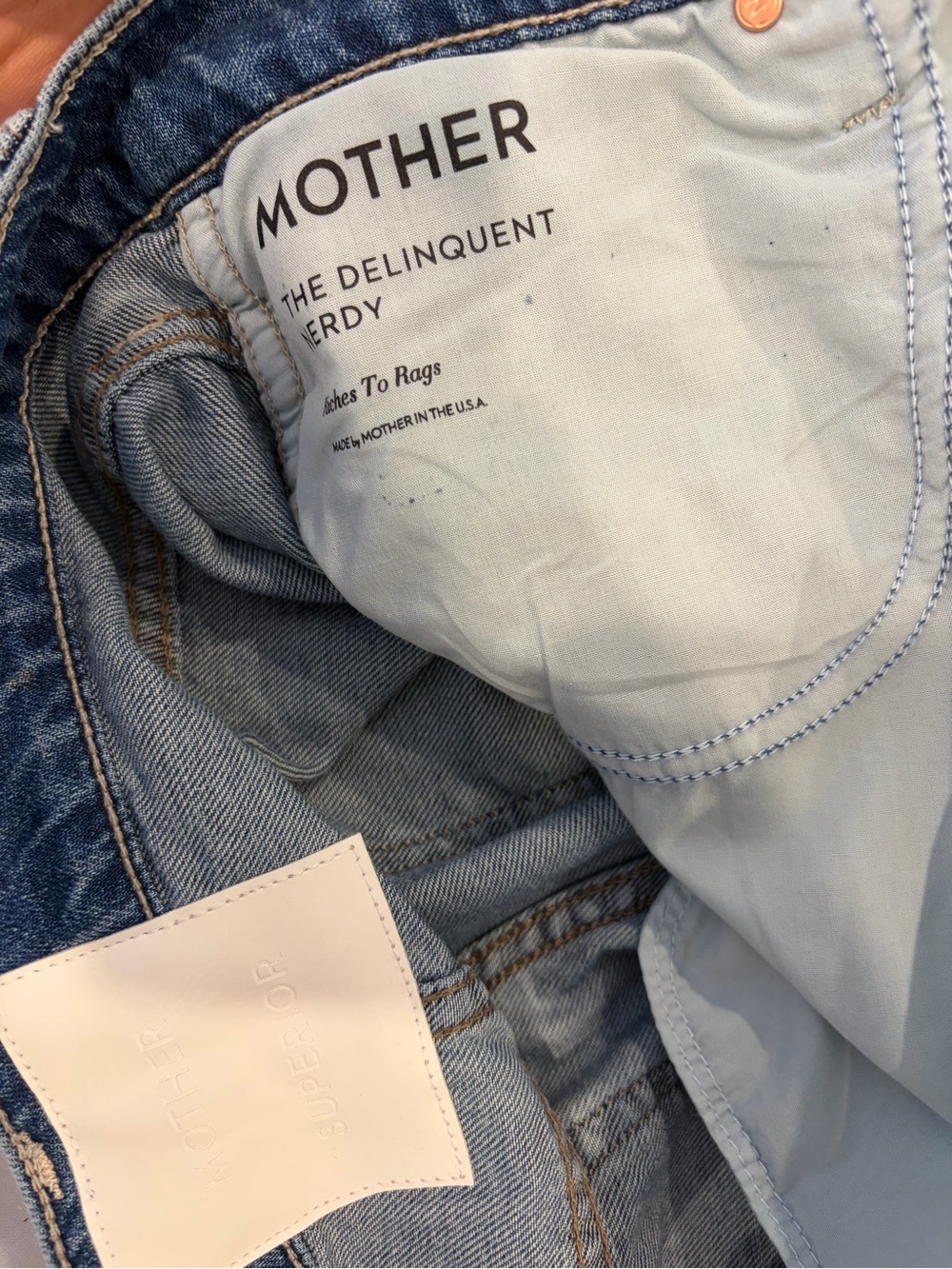 MOTHER SUPERIOR NWT The Delinquent Nerdy Riches to Rags Jeans 27 - Picture 11 of 16